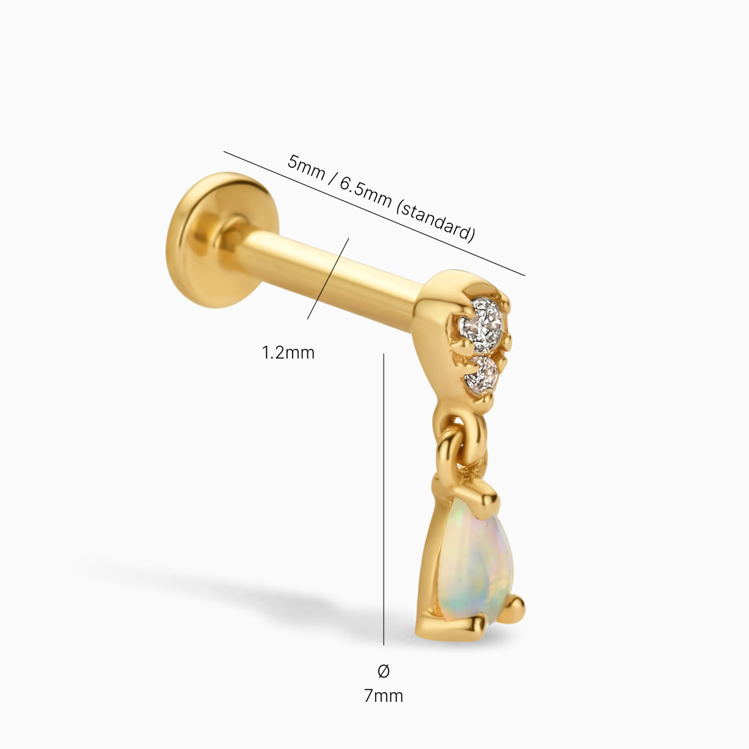 Opal & Diamond Drop Piercing