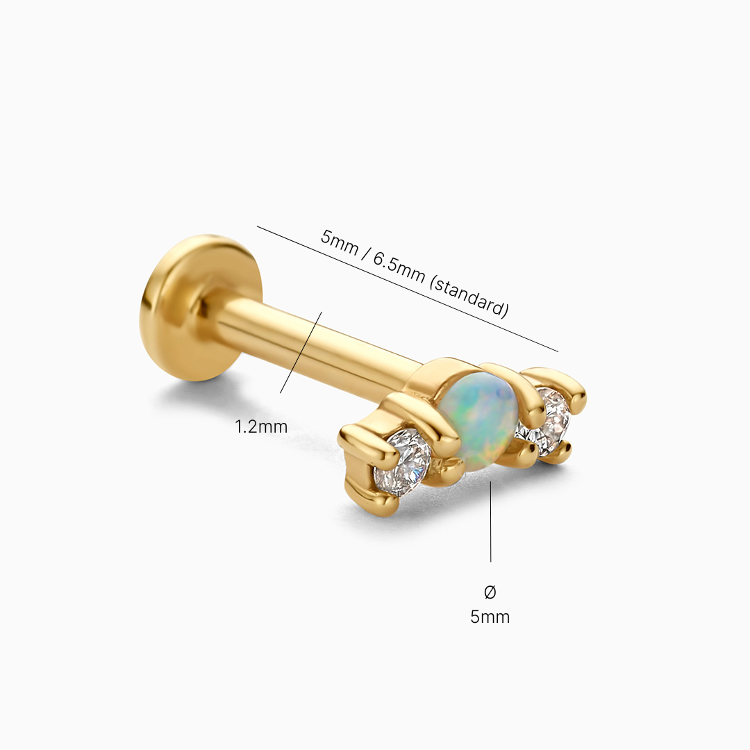 Opal & Diamond Piercing Set