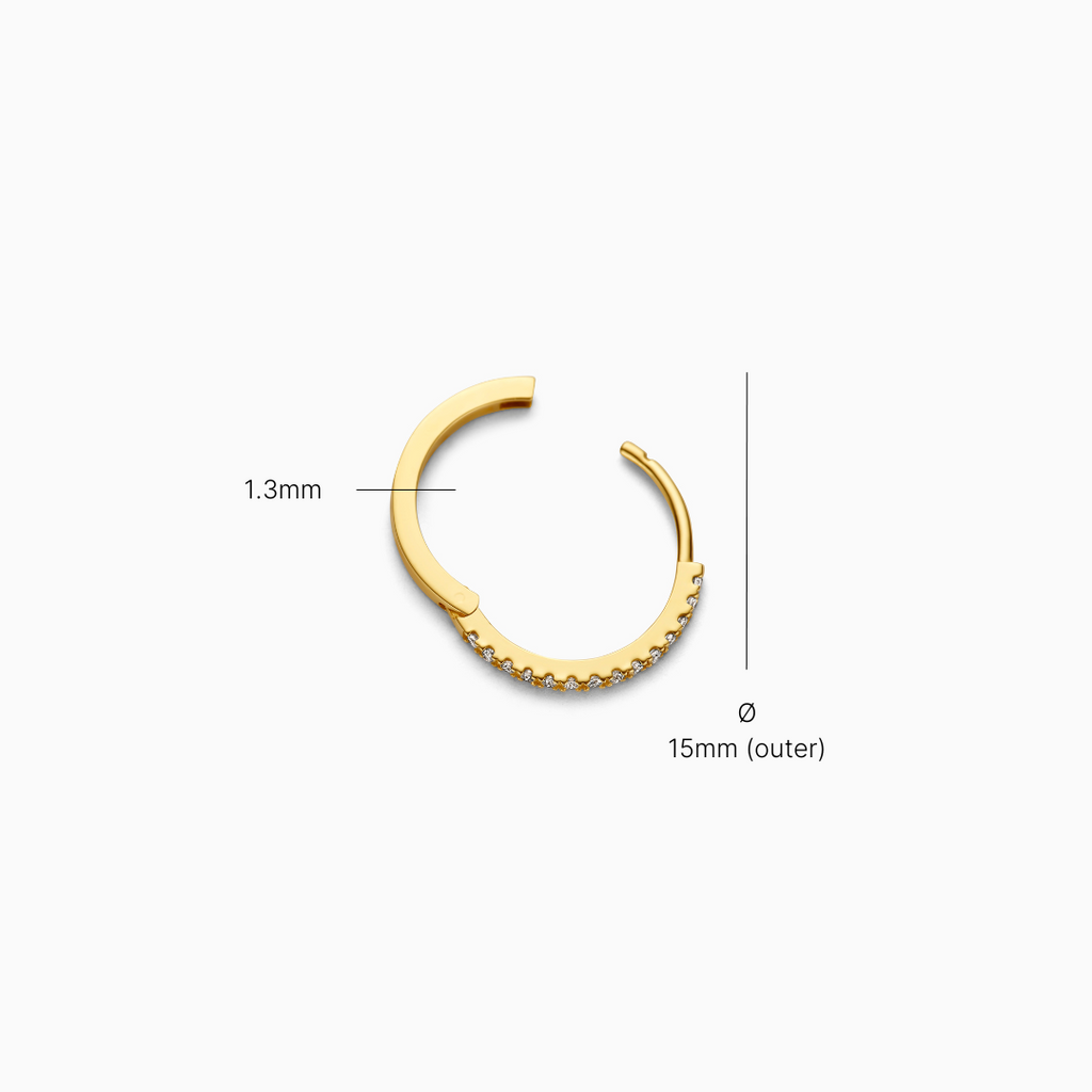 Single Diamond Huggie (15mm)