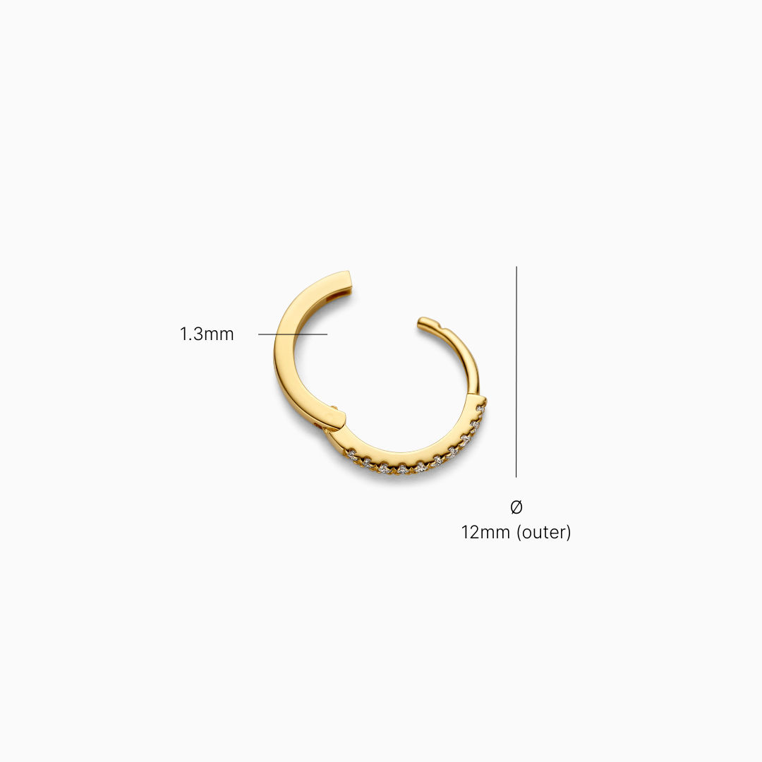 Single Diamond Huggie (12mm)
