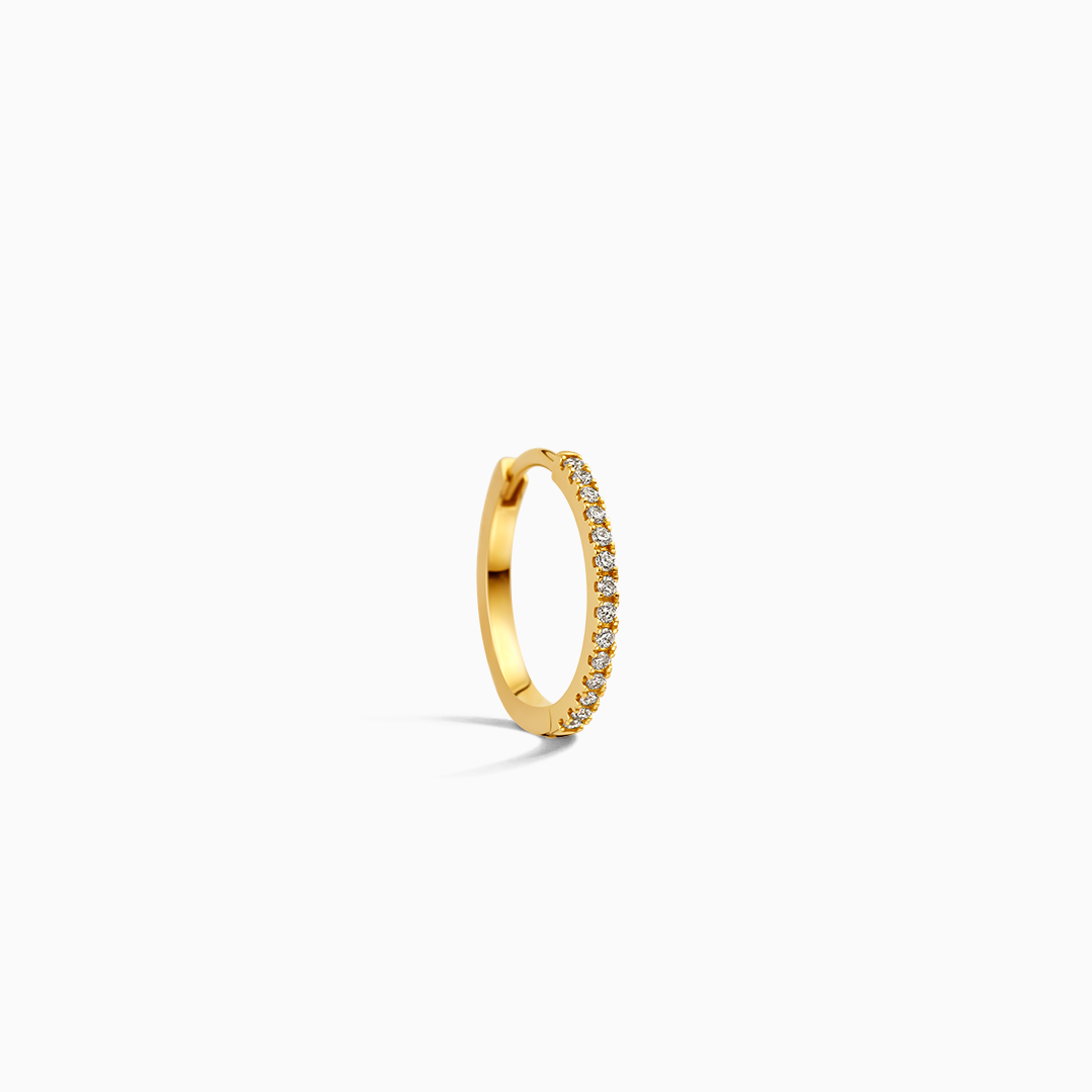 Single Diamond Huggie (15mm)