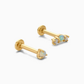 Opal & Diamond Piercing Set