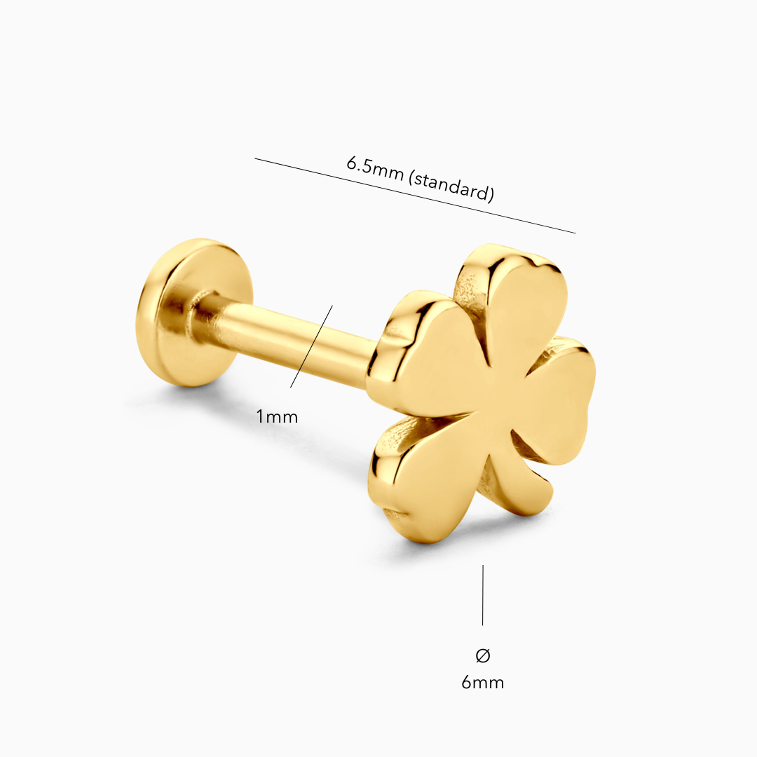 Clover Flatback Stud Earring