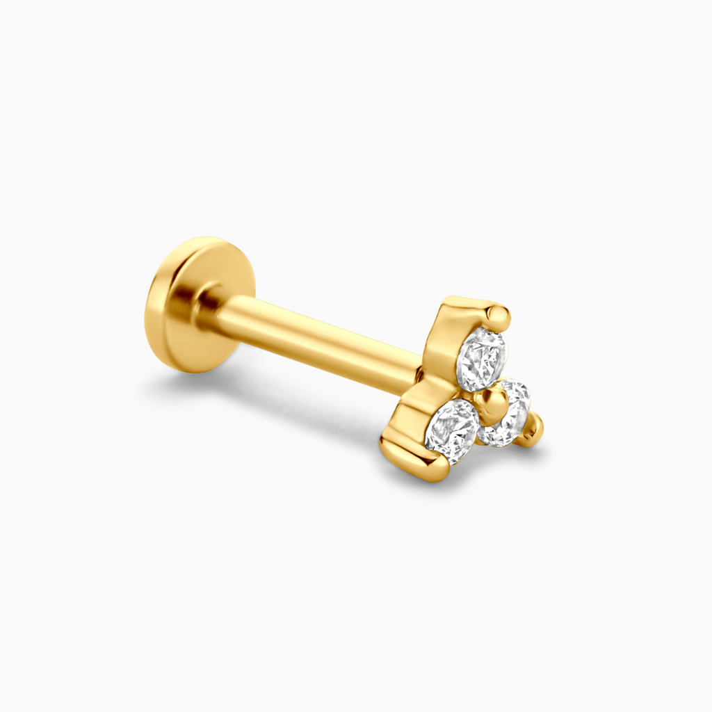 Lotus Flatback Stud Earring