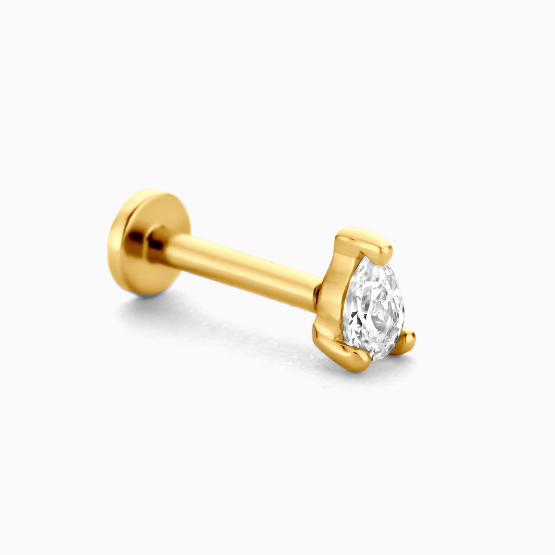 Small Drop Flatback Stud Earring