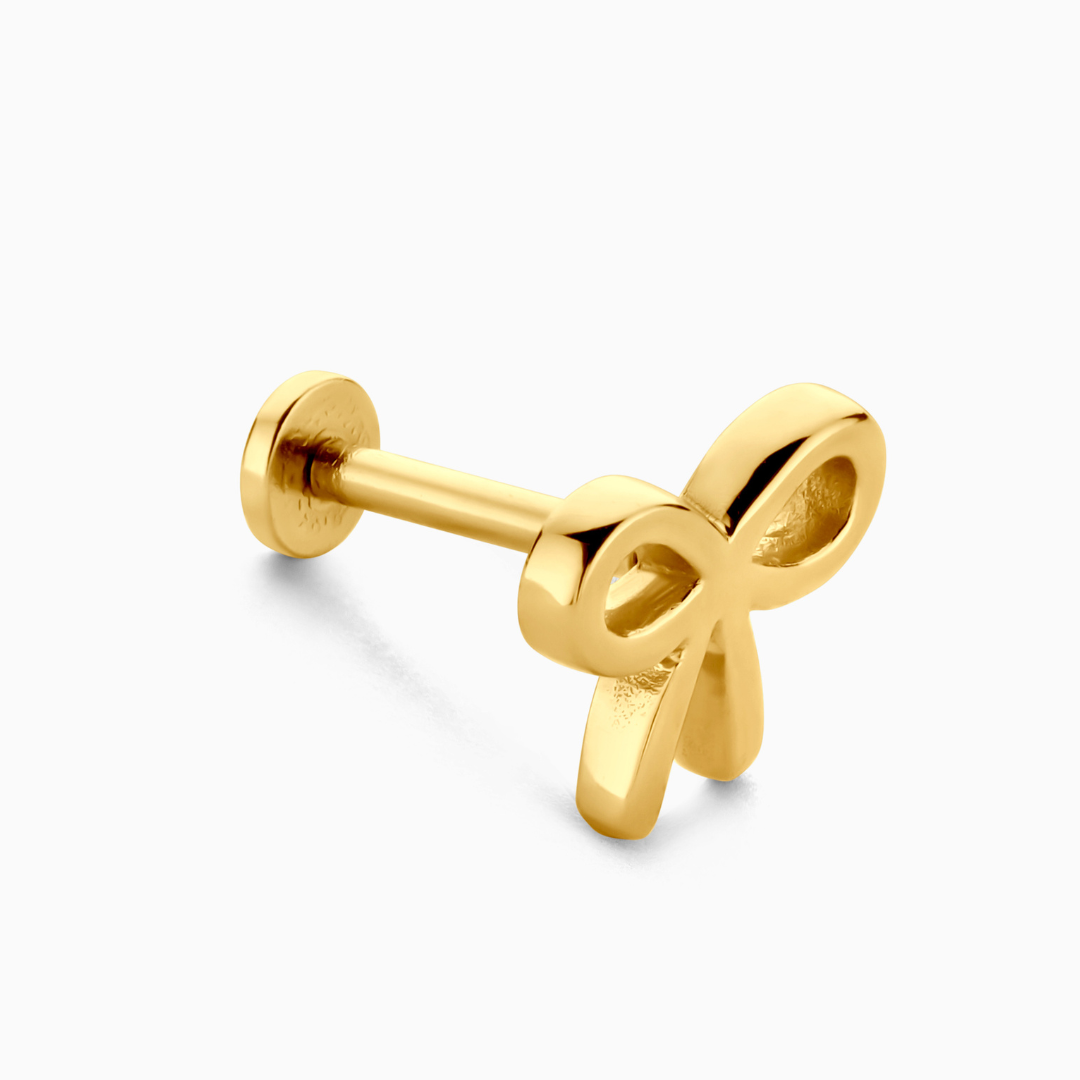 Bow Flatback Stud Earring