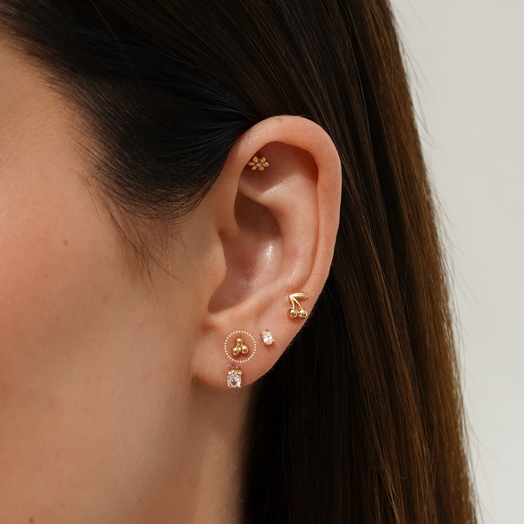 Small Dots Flatback Stud Earring