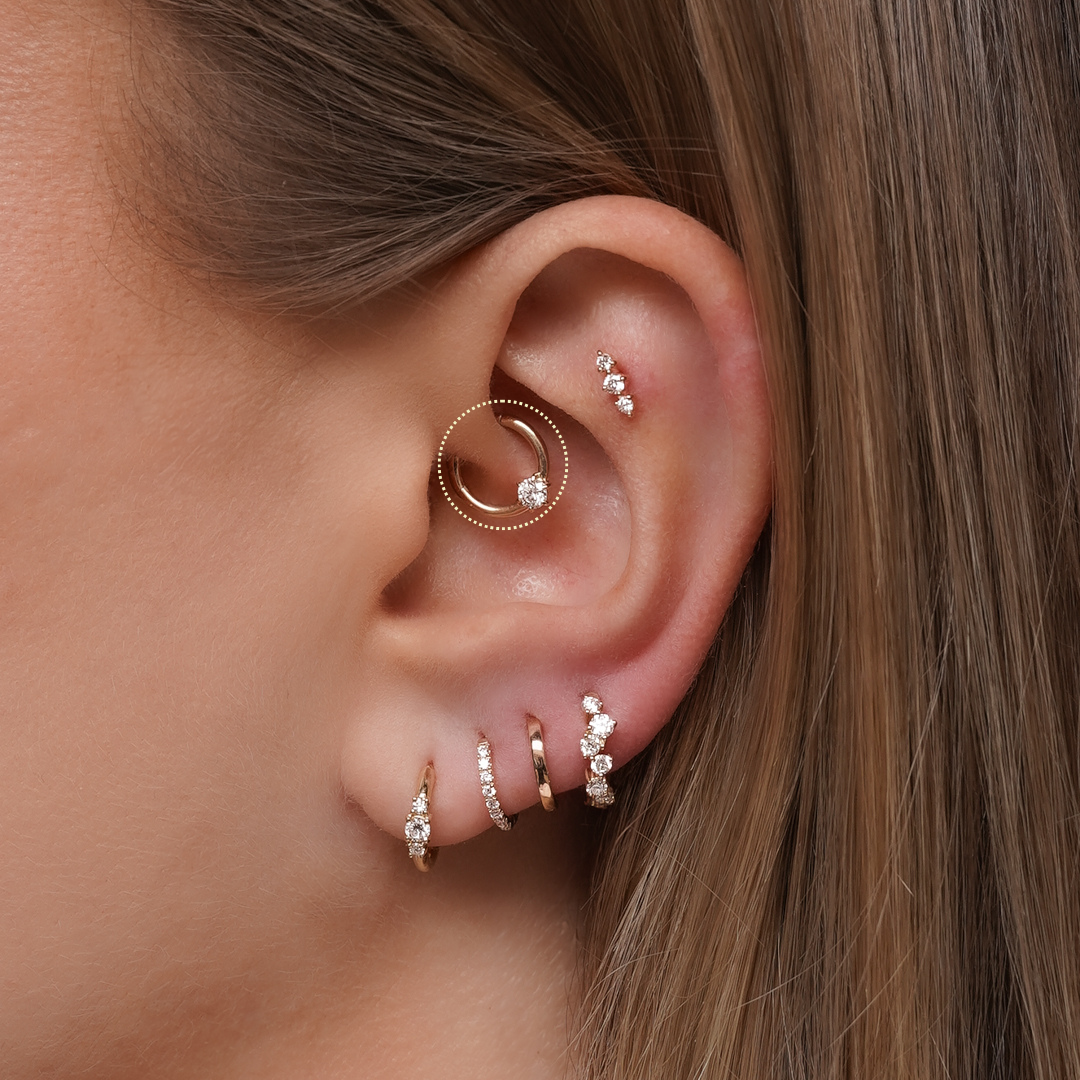 Diamond Solene Daith Piercing