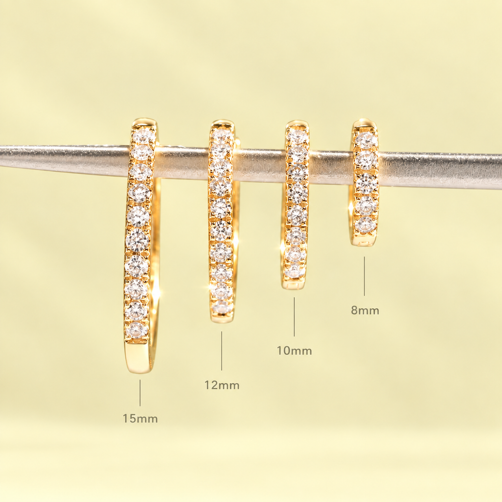 Single Diamond Huggie (8mm)