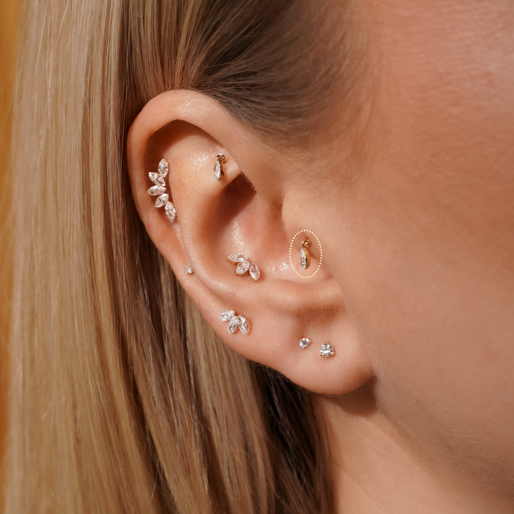 Diamond Floating Marquise Piercing