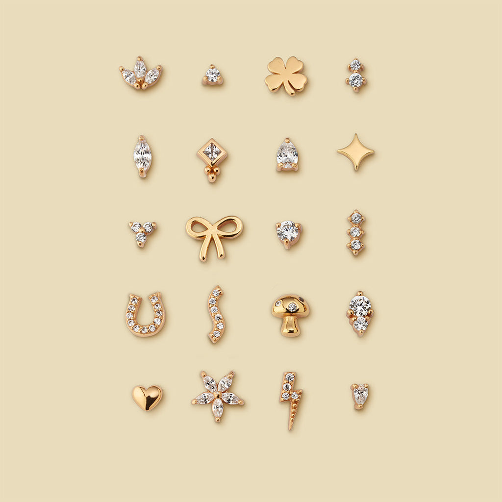 Clover Flatback Stud Earring