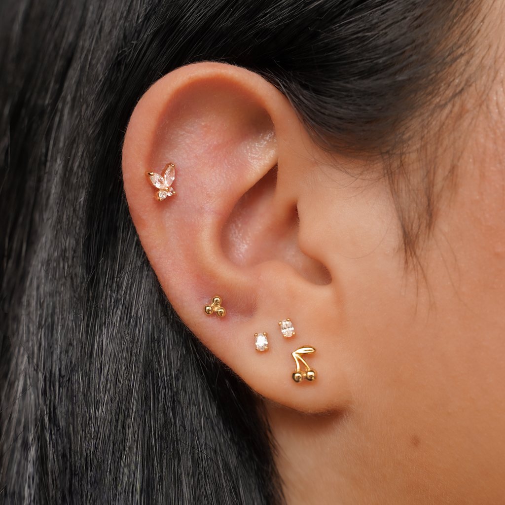 Small Dots Flatback Stud Earring