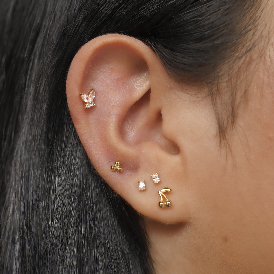 Small Oval Flatback Stud Earring