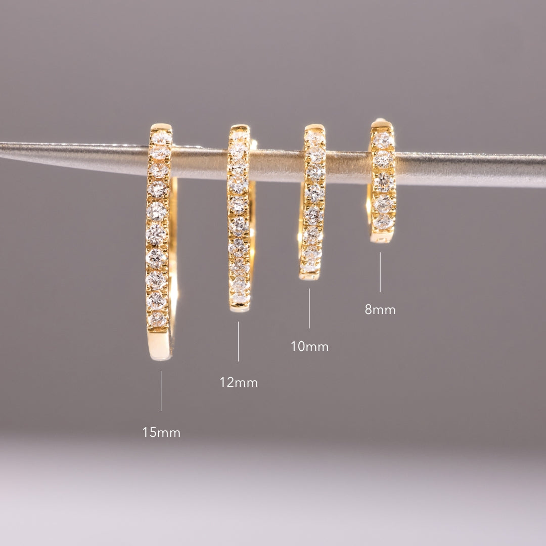 Single Diamond Huggie (12mm)