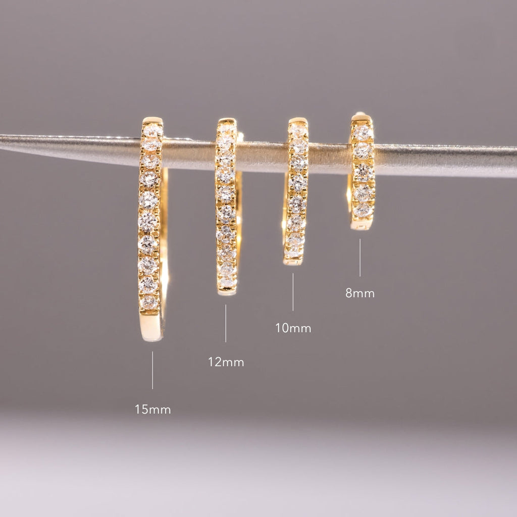 Single Diamond Huggie (15mm)