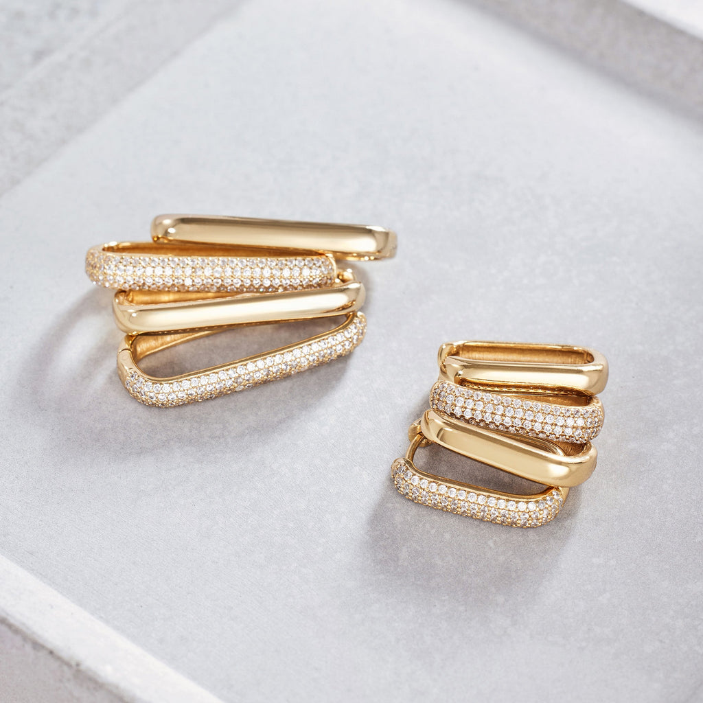 Large Icon Pavé Hoops