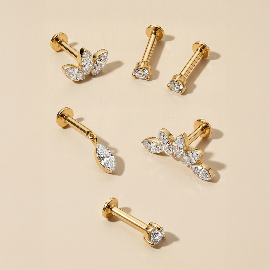 Diamond Floating Marquise Piercing
