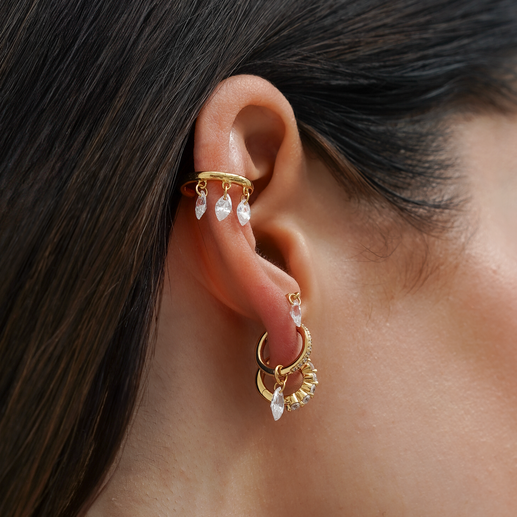 Floating Marquise Ear Cuff