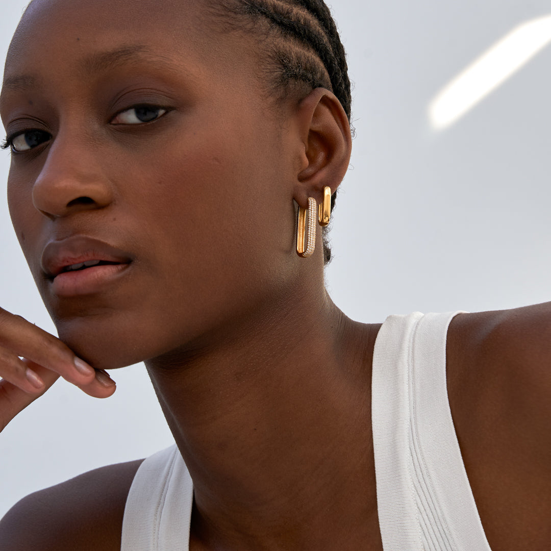 Large Icon Pavé Hoops