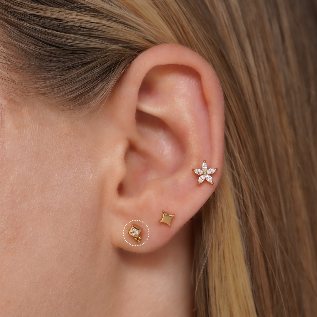 Joy Flatback Stud Earring