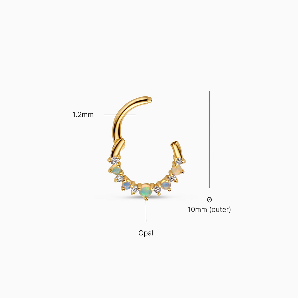 Opal & Diamond Daith Piercing